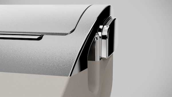 animation for shaver with easy release buttons to change the razor
